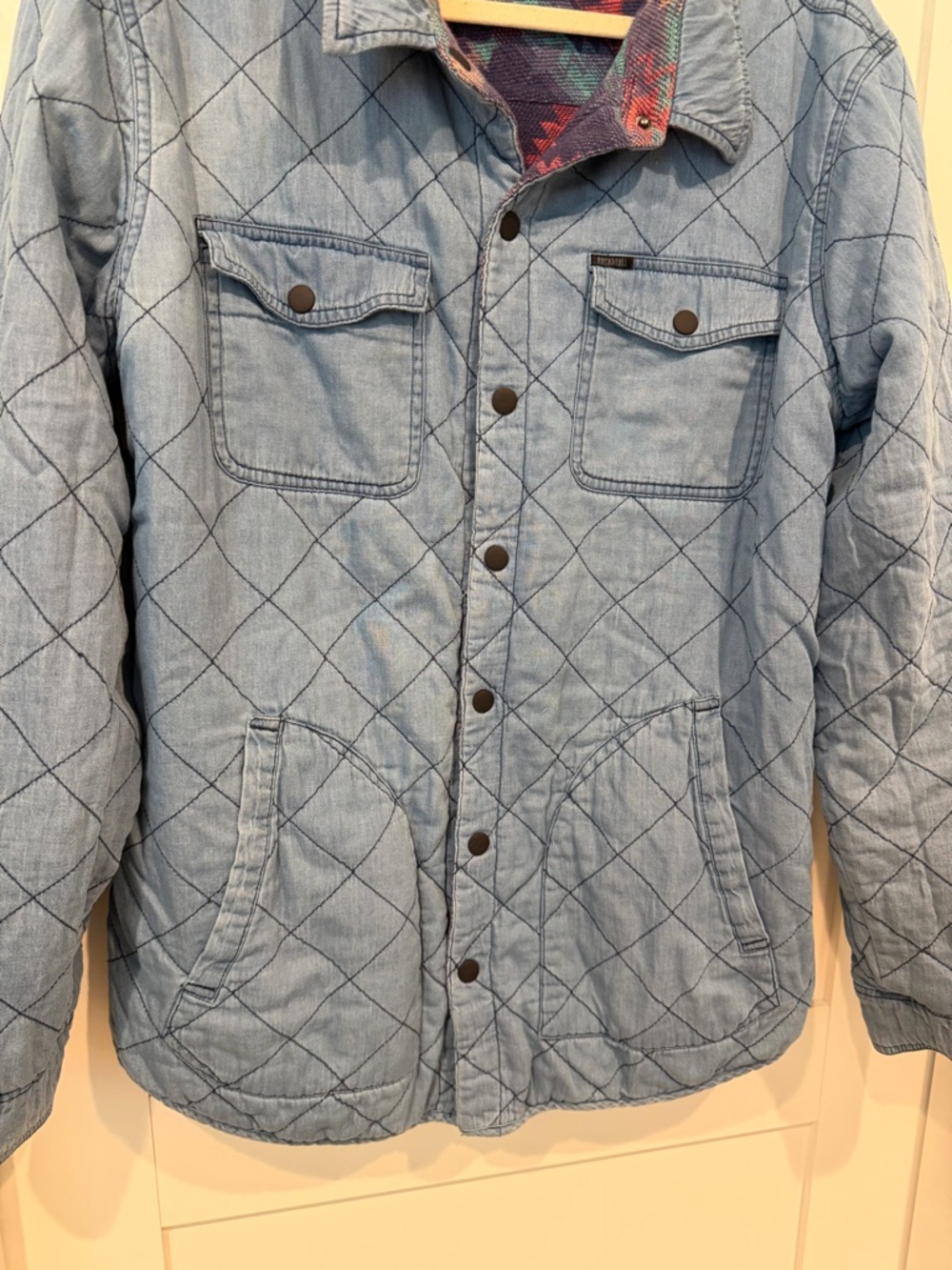 Men's Quilted Aztec Field Jacket | Reversible - Purple Multi - Picture 10 of 13